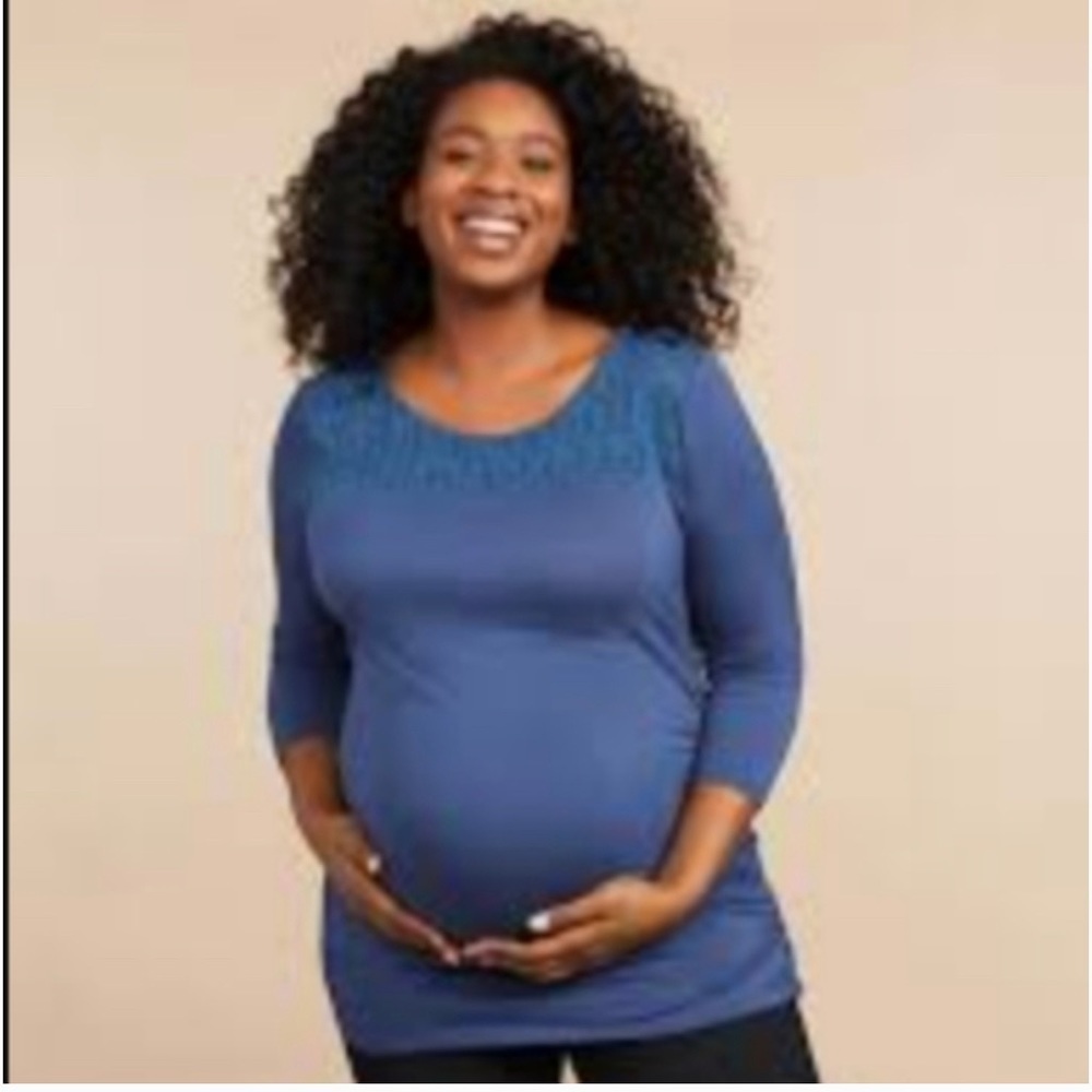 Motherhood maternity blue 3/4 sleeve shirt size small NWT